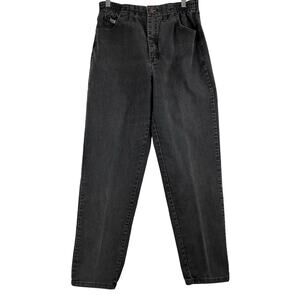 Vintage Lee Elastic Waist Relaxed Tapered Mom Jeans Women 10 Black Y2K 90 Grunge